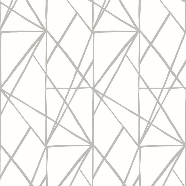 Seabrook Quartz Geo Harbor Grey Wallpaper