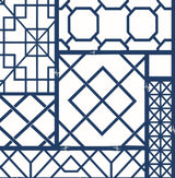 Seabrook Garden Trellis Blue Wallpaper