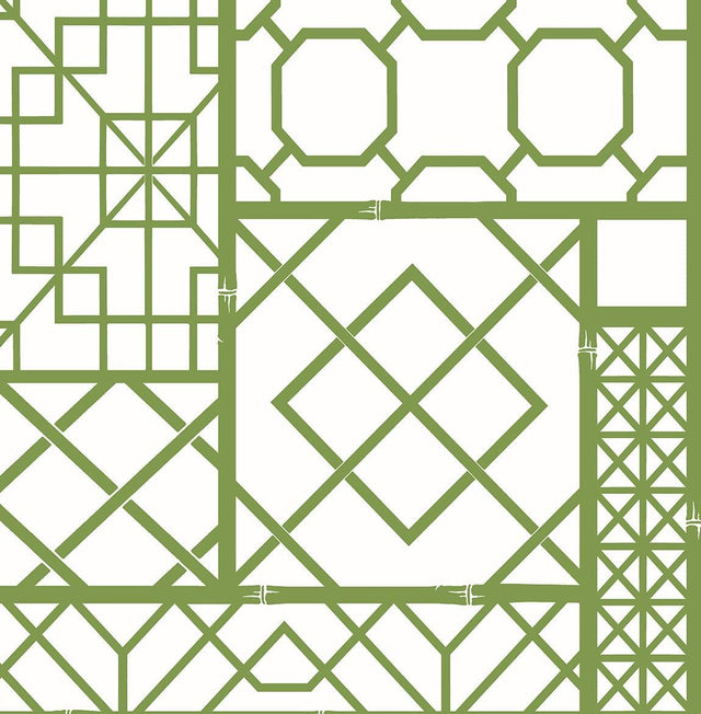 Seabrook Garden Trellis Spring Green Wallpaper