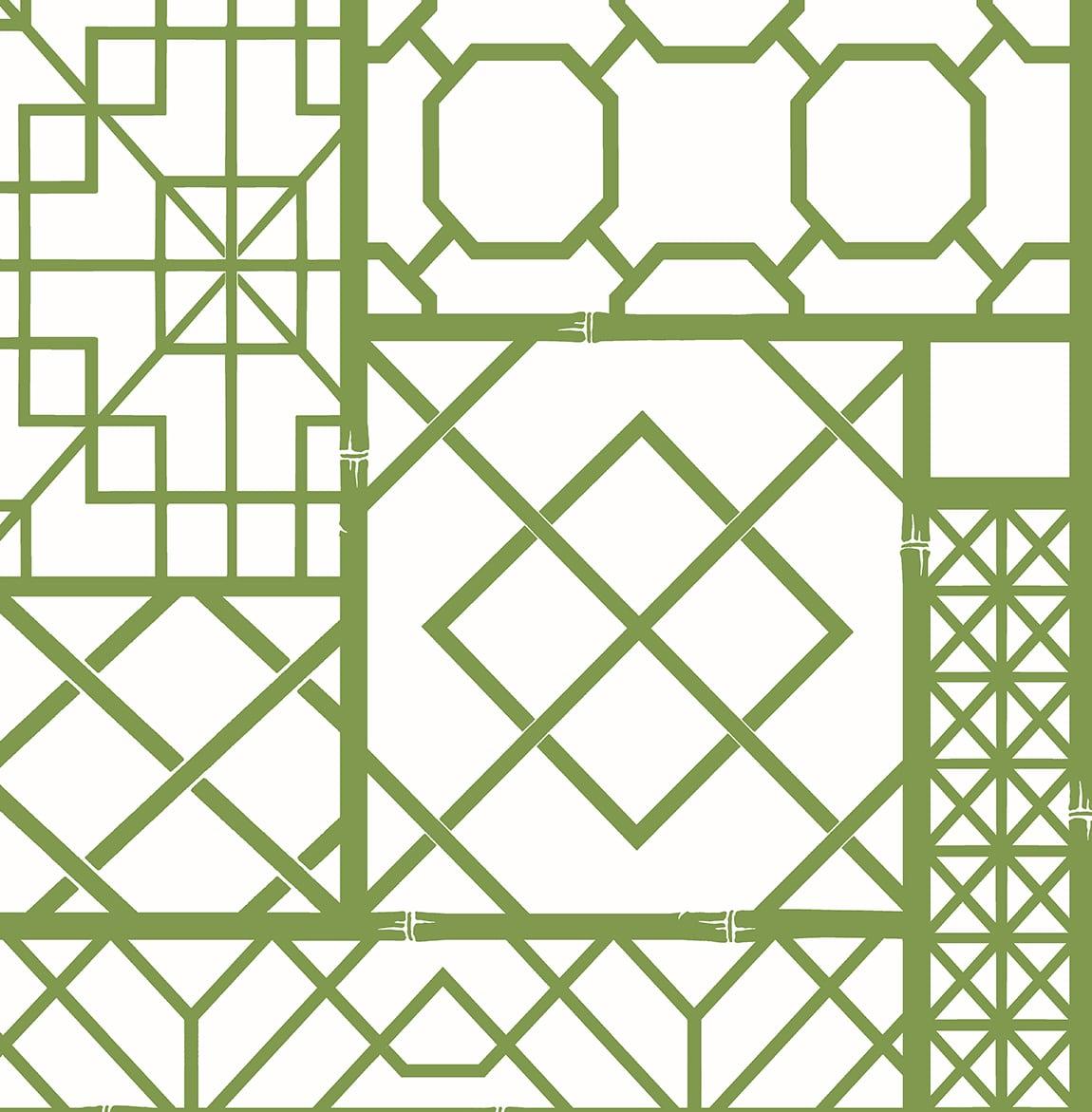 Seabrook Garden Trellis Green Wallpaper