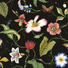 Seabrook Summer Garden Floral Jet Black Wallpaper