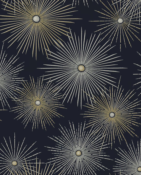 Seabrook Starburst Geo Blue Wallpaper