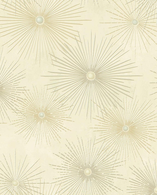 Seabrook Starburst Geo Ivory & Metallic Gold Wallpaper