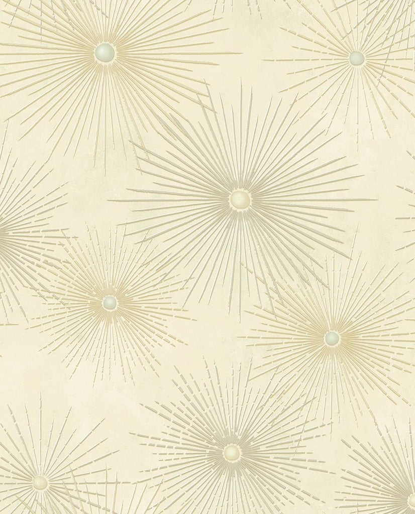 Seabrook Starburst Geo Ivory & Metallic Gold Wallpaper