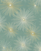 Seabrook Starburst Geo Teal & Metallic Gold Wallpaper