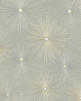 Seabrook Starburst Geo Silversmoke & Metallic Gold Wallpaper