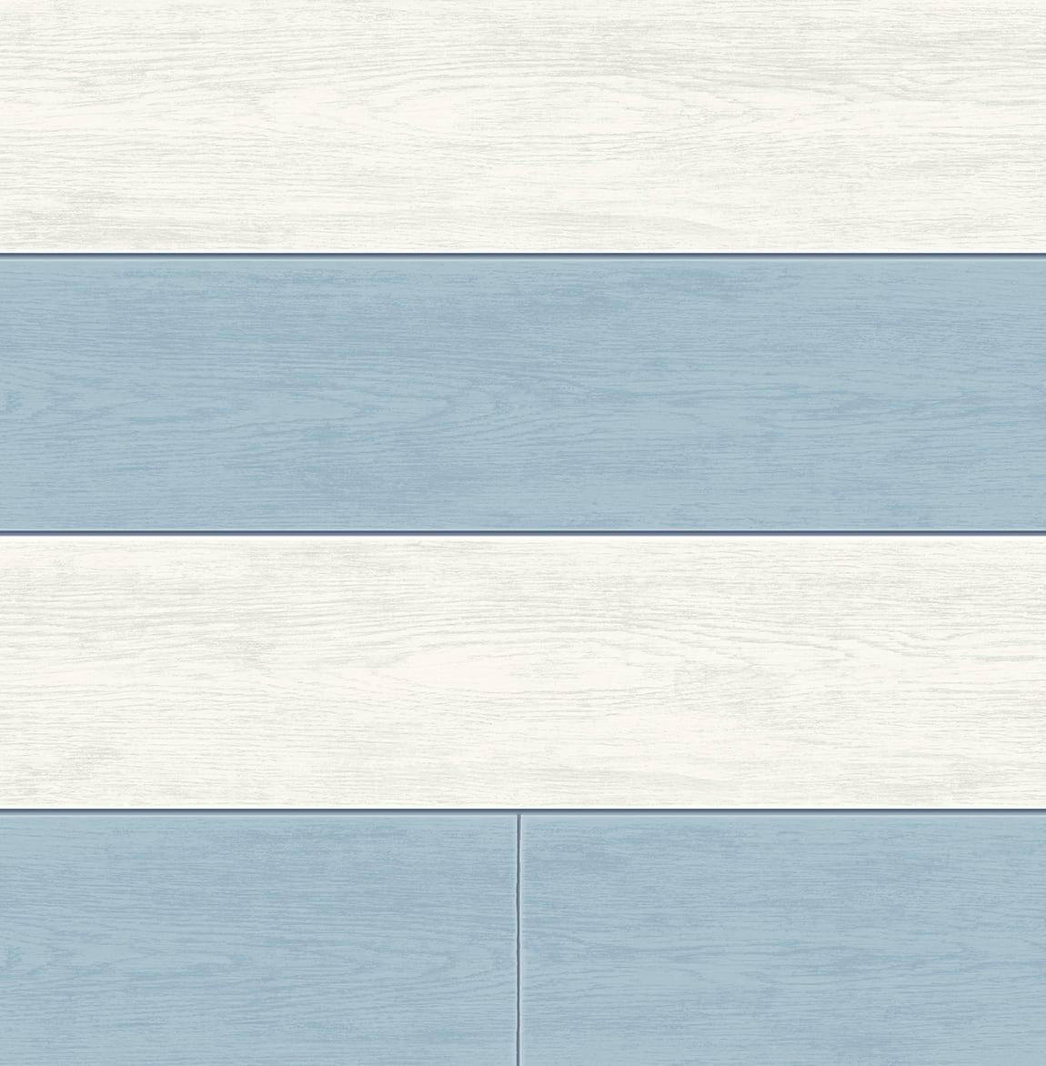 Seabrook Two Toned Shiplap Carolina Blue Wallpaper