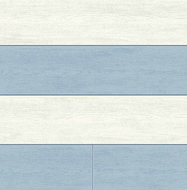 Seabrook Two Toned Shiplap Carolina Blue Wallpaper