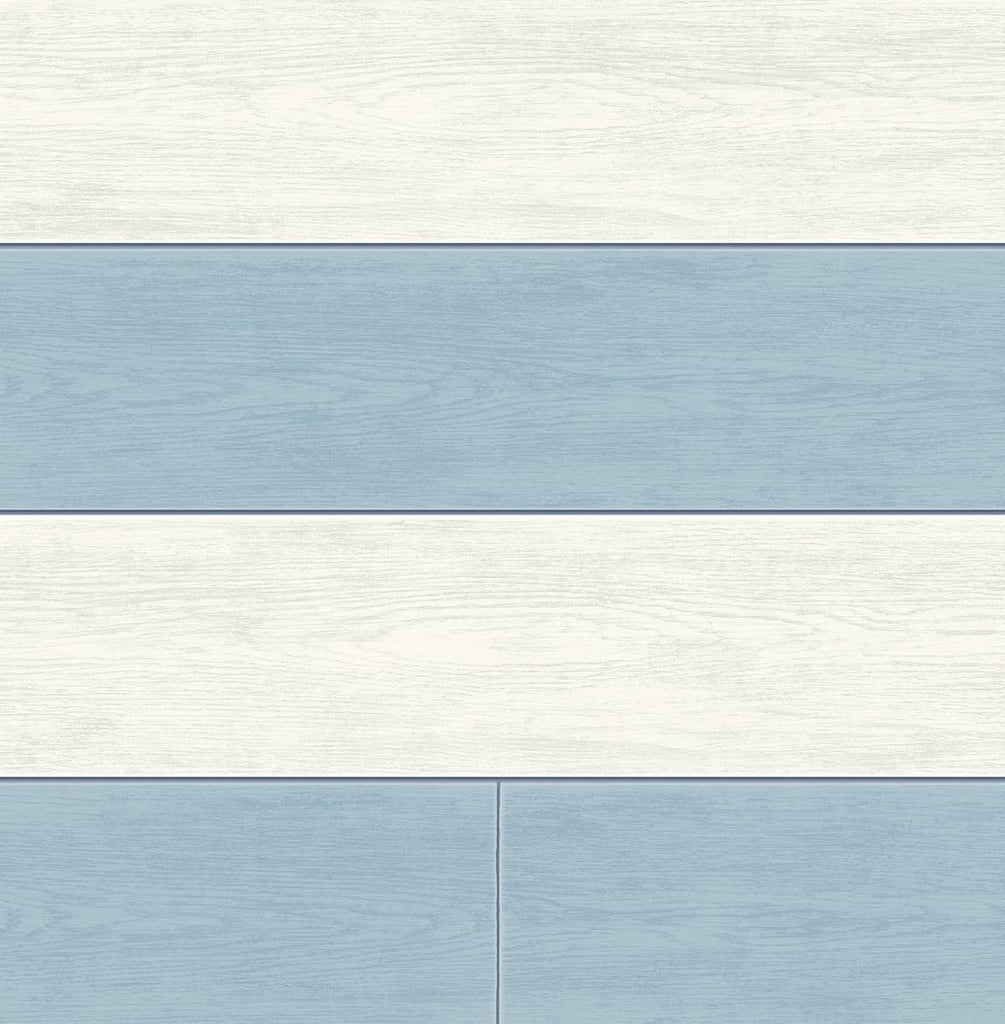 Seabrook Two Toned Shiplap Carolina Blue Wallpaper