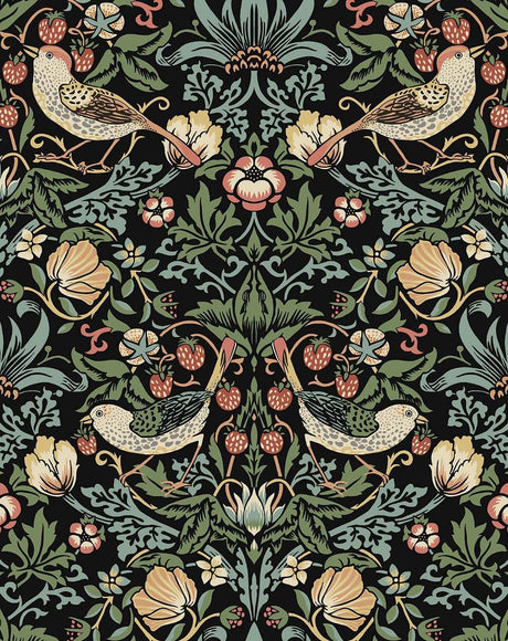 Seabrook Aves Garden Black Wallpaper