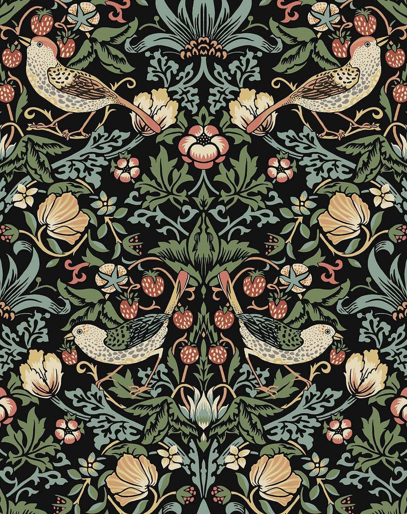 Seabrook Aves Garden Black Wallpaper