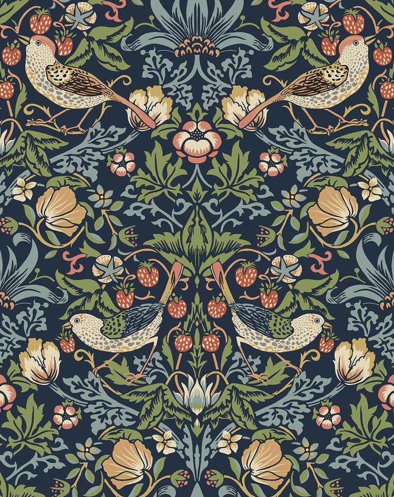 Seabrook Aves Garden Blue Wallpaper