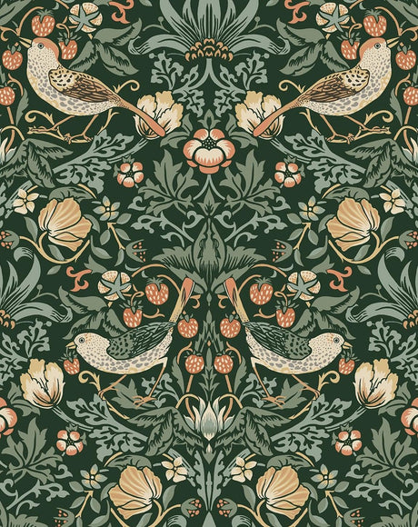 Seabrook Aves Garden Forest Green Wallpaper