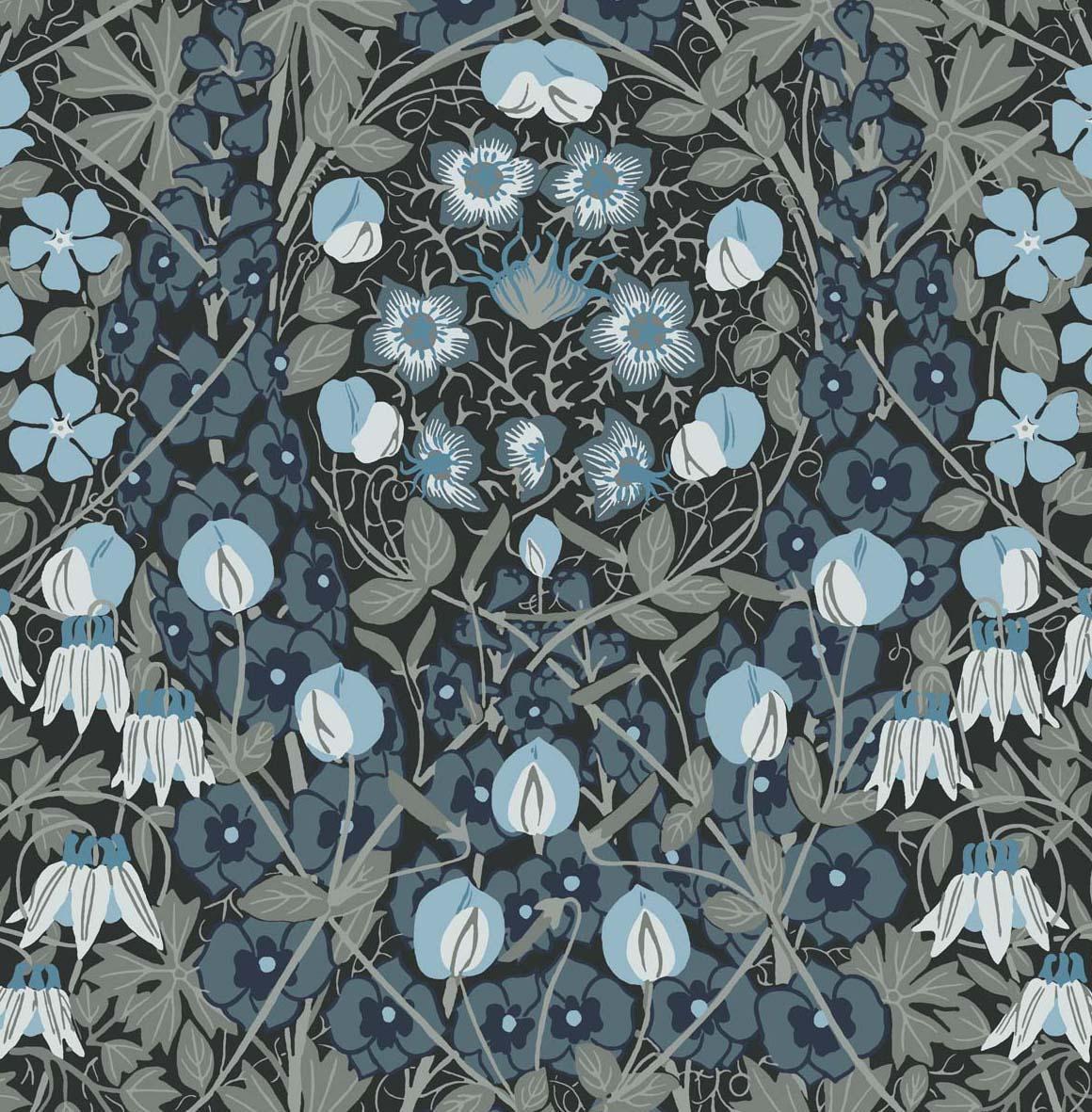 Seabrook Tulip Garden Bluestone Wallpaper