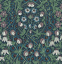 Seabrook Tulip Garden Deep Ocean & Purple Haze Wallpaper