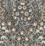 Seabrook Tulip Garden Grey Wallpaper