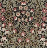 Seabrook Tulip Garden Black Wallpaper
