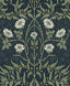 Seabrook Stenciled Floral Navy & Sage Wallpaper