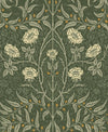 Seabrook Stenciled Floral Evergreen Wallpaper