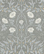 Seabrook Stenciled Floral Alloy Grey Wallpaper