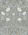 Seabrook Stenciled Floral Alloy Grey Wallpaper