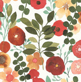 Seabrook Garden Dance Red Wallpaper