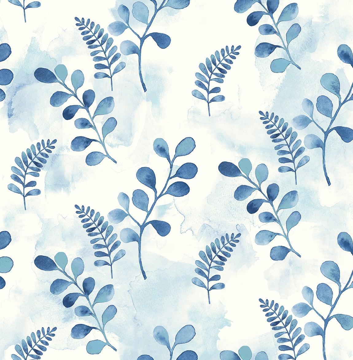 Seabrook Woodland Walk Marine Blue Wallpaper