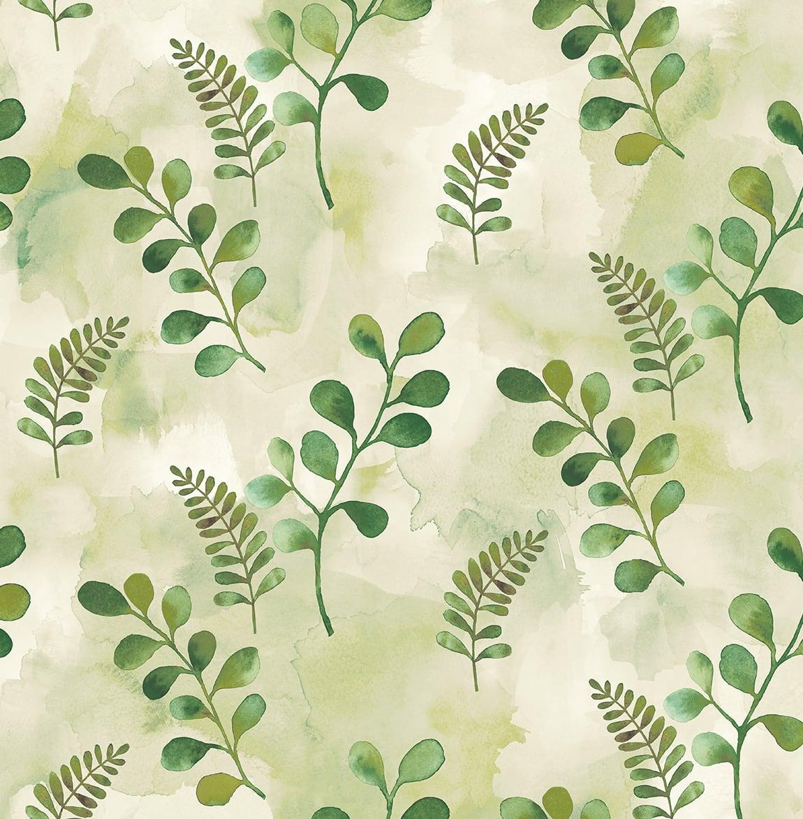 Seabrook Woodland Walk Green Wallpaper