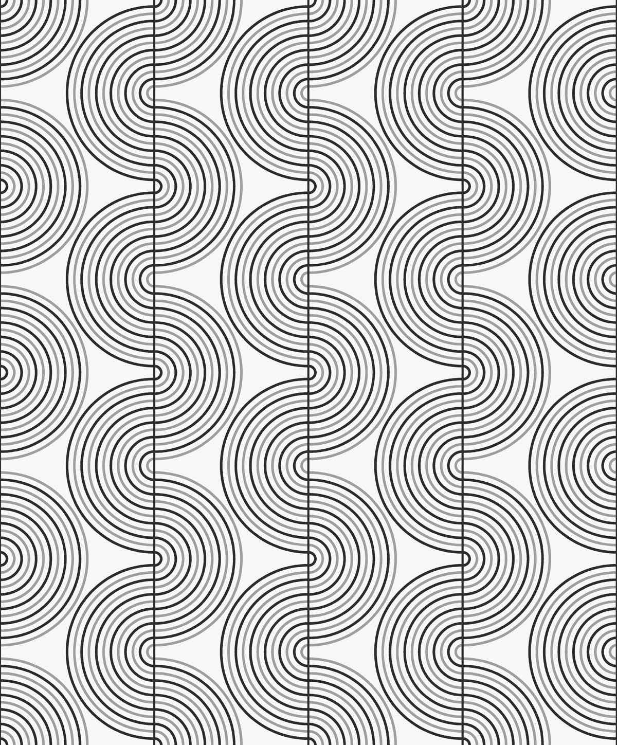 Seabrook Zen Geo Onyx & Metallic Silver Wallpaper