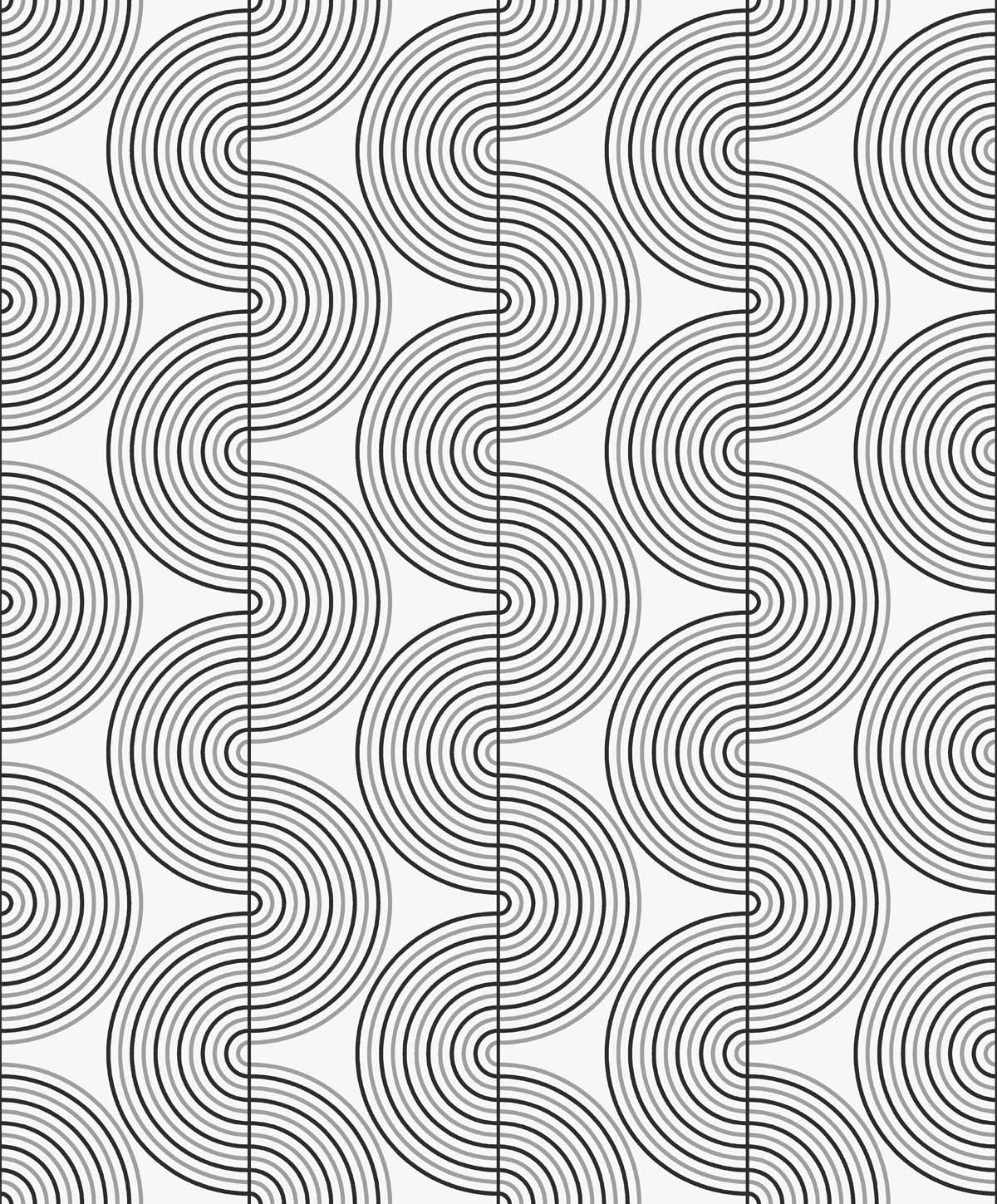 Seabrook Zen Geo Black Wallpaper