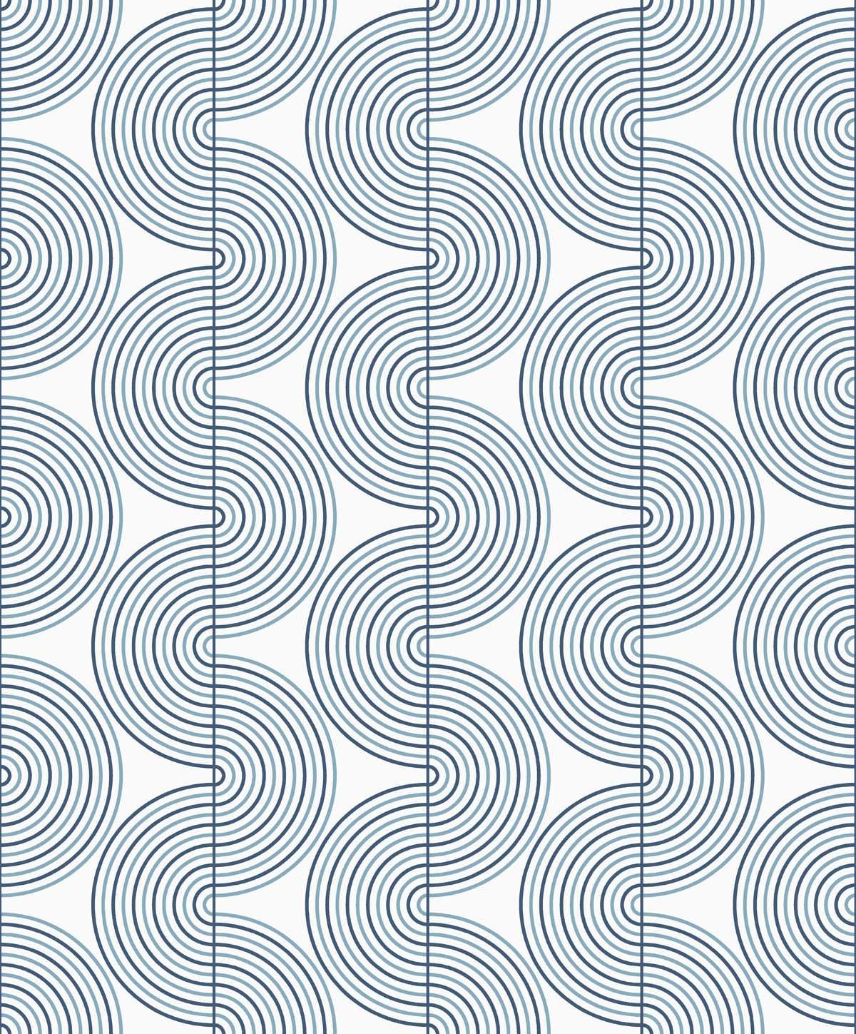 Seabrook Zen Geo Prussian Blue Wallpaper