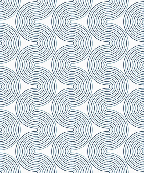 Seabrook Zen Geo Prussian Blue Wallpaper