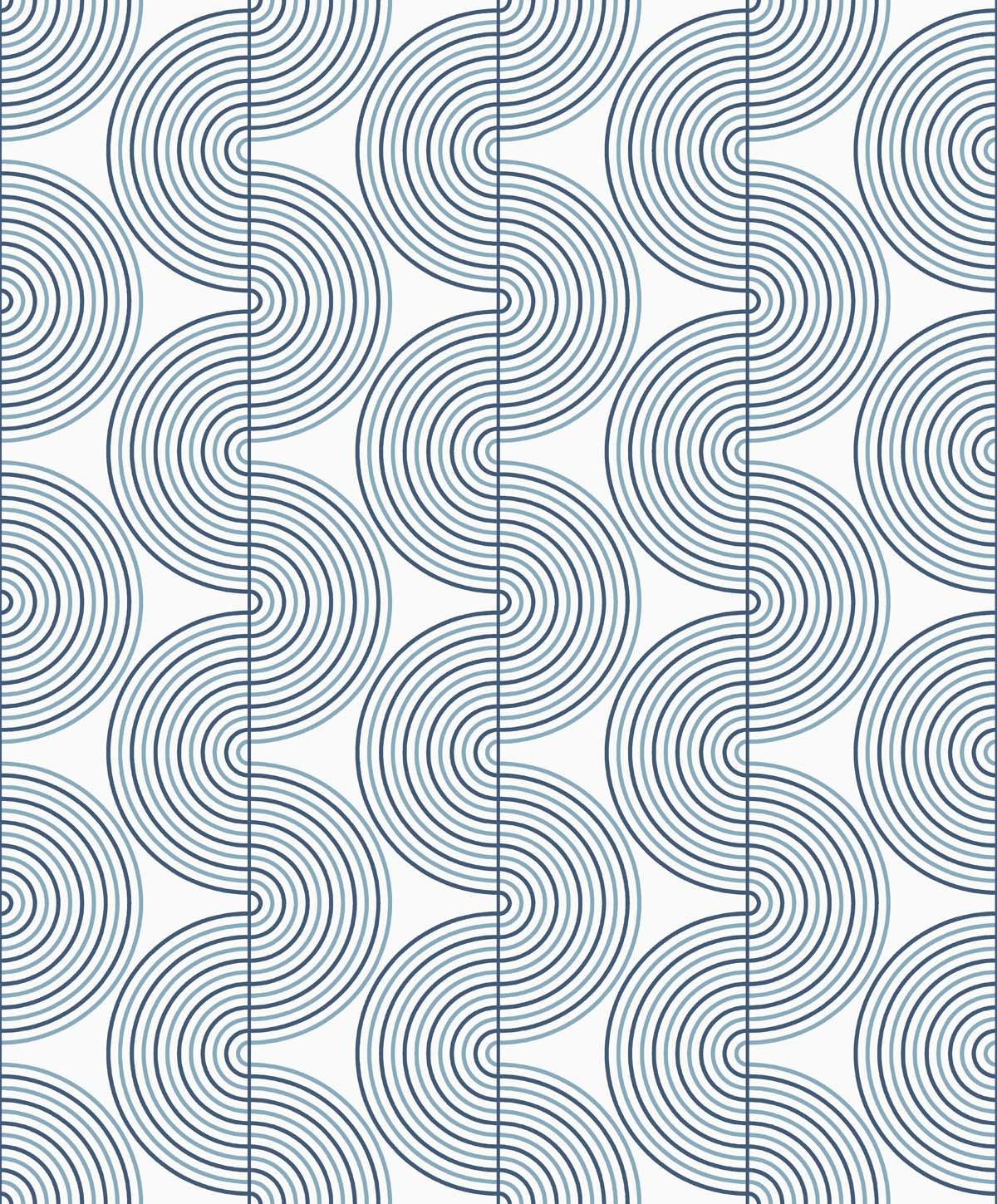 Seabrook Zen Geo Blue Wallpaper