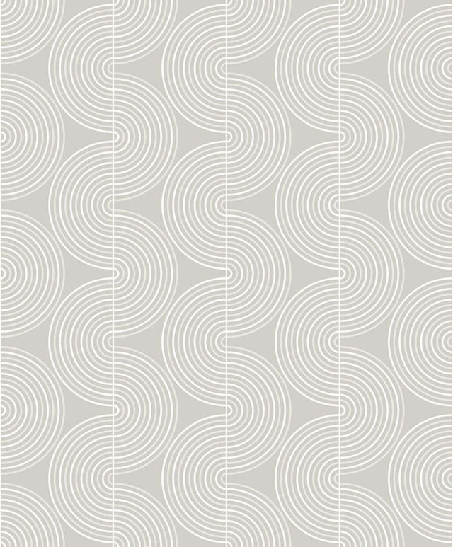 Seabrook Zen Geo Alloy Grey Wallpaper