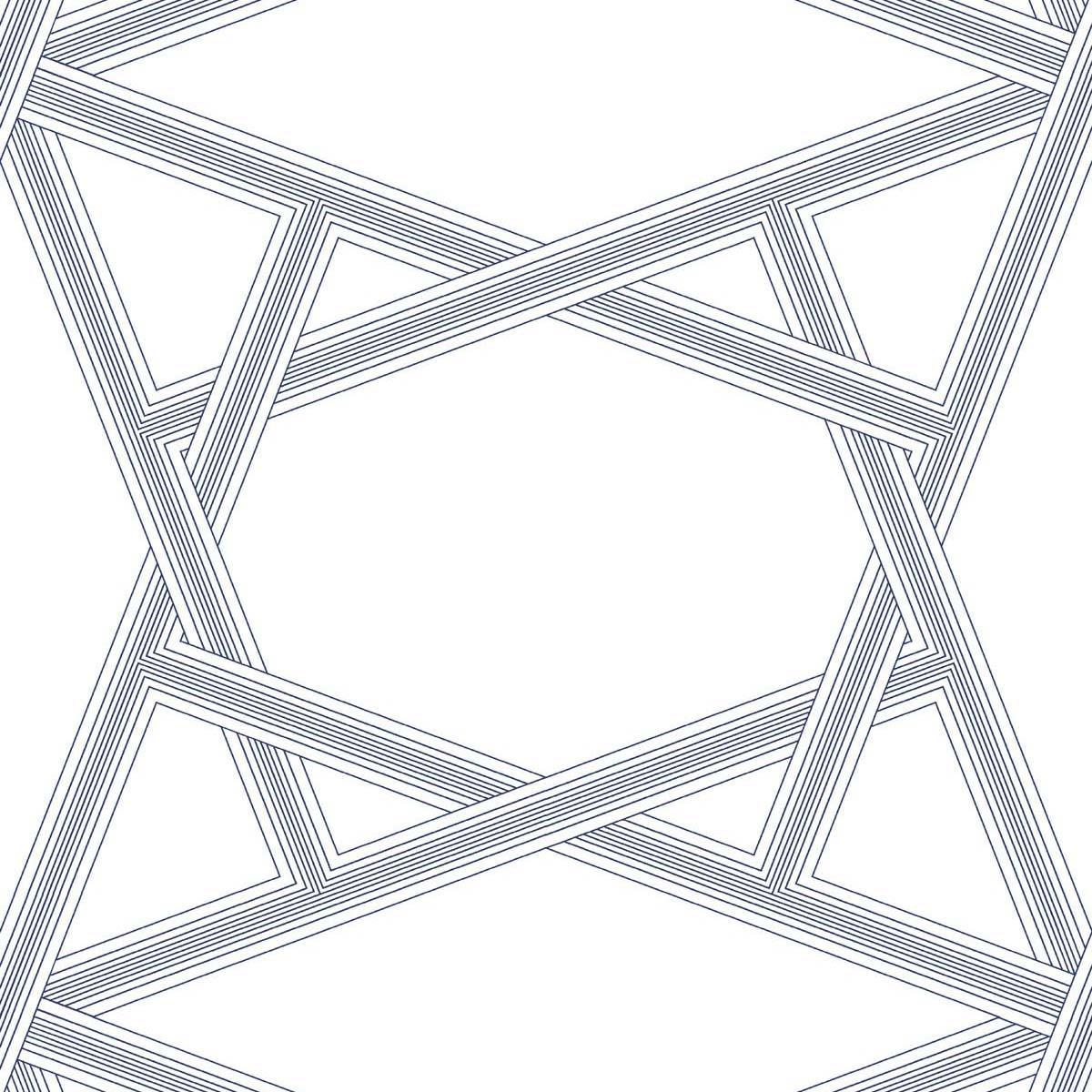 Seabrook Crossroads Geo Navy Blue Wallpaper