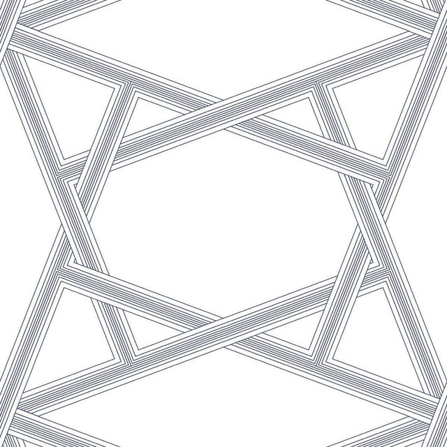 Seabrook Crossroads Geo Navy Blue Wallpaper