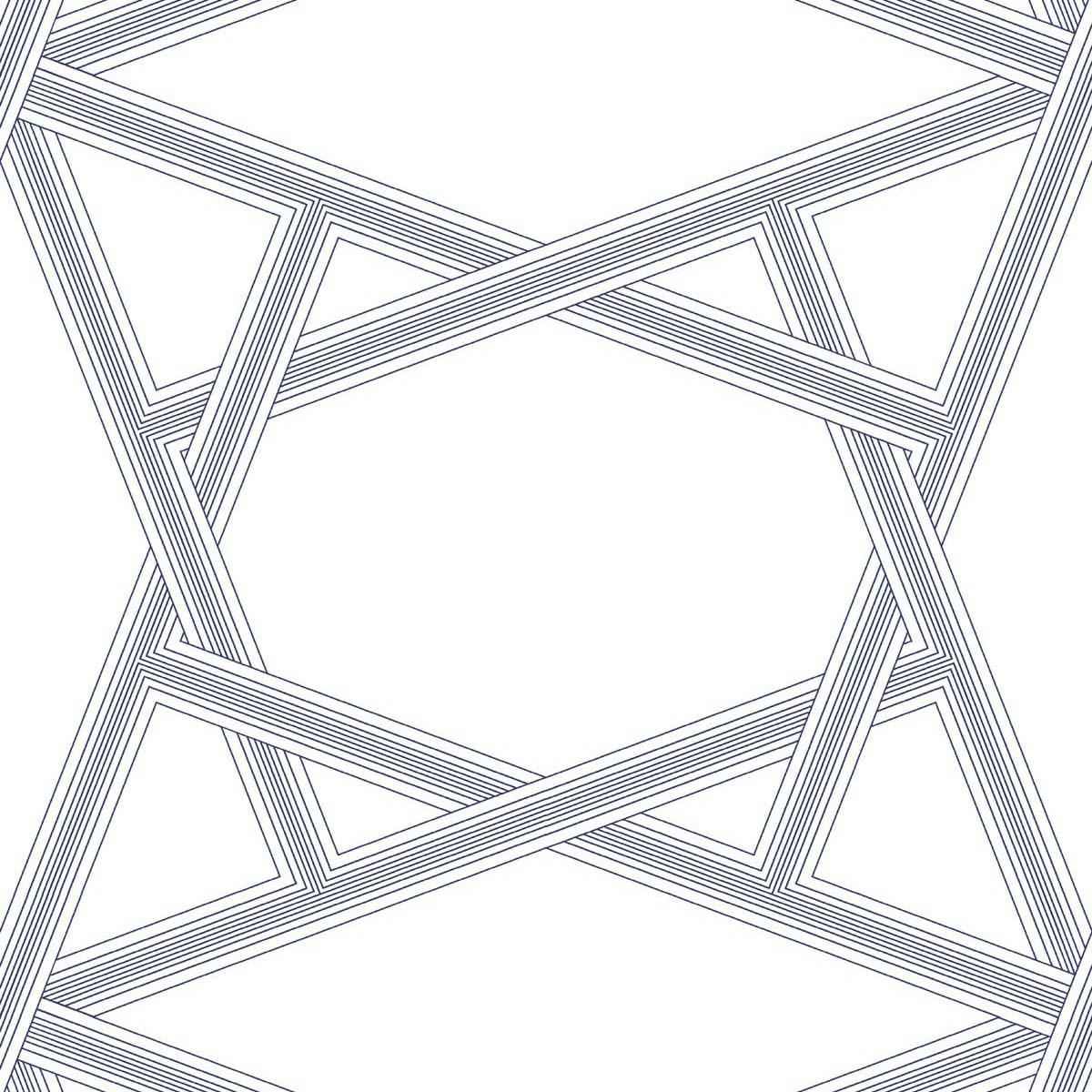 Seabrook Crossroads Geo Blue Wallpaper