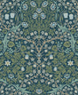 Seabrook Victorian Garden Prussian Blue & Moss Green Wallpaper