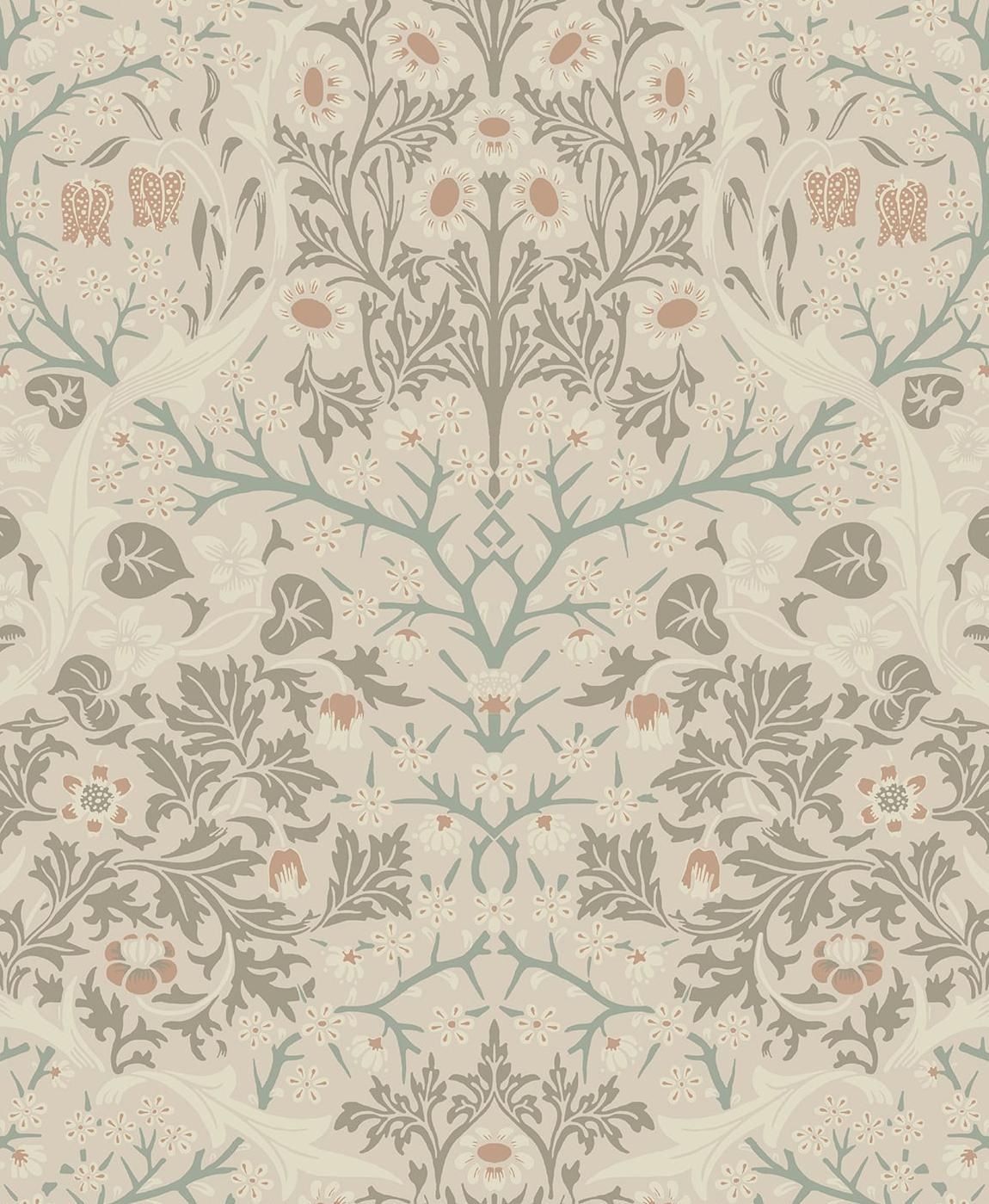 Seabrook Victorian Garden Lunar Rock & Clay Wallpaper