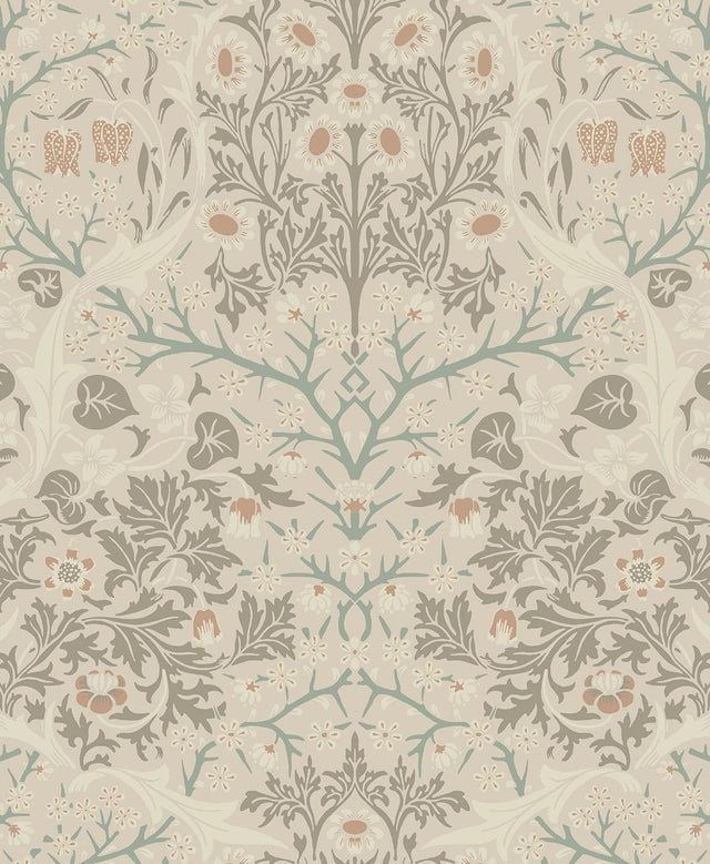 Seabrook Victorian Garden Lunar Rock & Clay Wallpaper