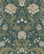 Seabrook Honeysuckle Trail Teal & Moss Green Wallpaper