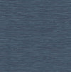 Seabrook Cyrus Faux Grasscloth Naval Blue & Metallic Silver Wallpaper