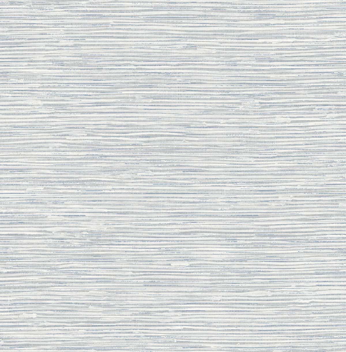 Seabrook Cyrus Faux Grasscloth Dove Grey & Bluestone Wallpaper