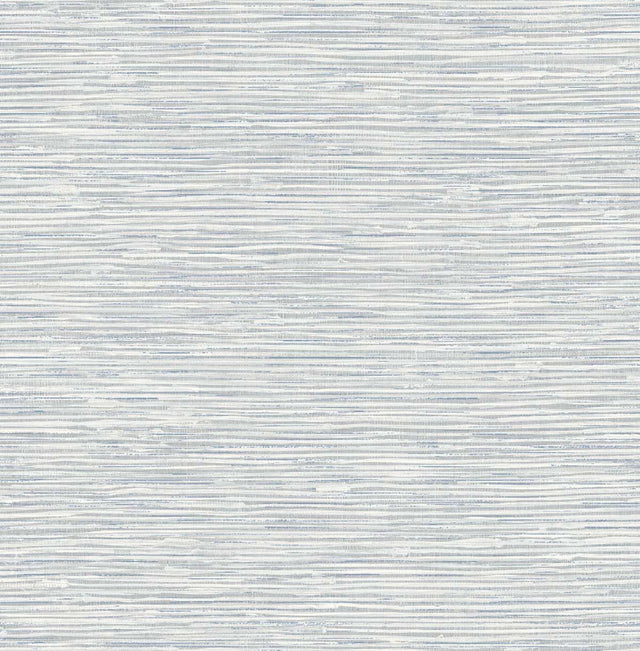 Seabrook Cyrus Faux Grasscloth Dove Grey & Bluestone Wallpaper