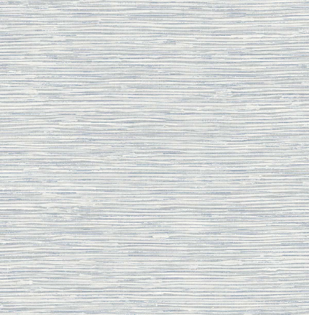 Seabrook Cyrus Faux Grasscloth Dove Grey & Bluestone Wallpaper