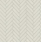 Seabrook Herringbone Inlay Lunar Grey & Metallic Silver Wallpaper