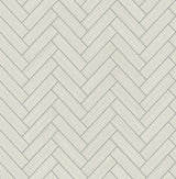Seabrook Herringbone Inlay Grey Wallpaper