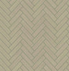 Seabrook Herringbone Inlay Khaki & Metallic Silver Wallpaper