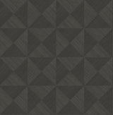 Seabrook Geo Inlay Charcoal Wallpaper