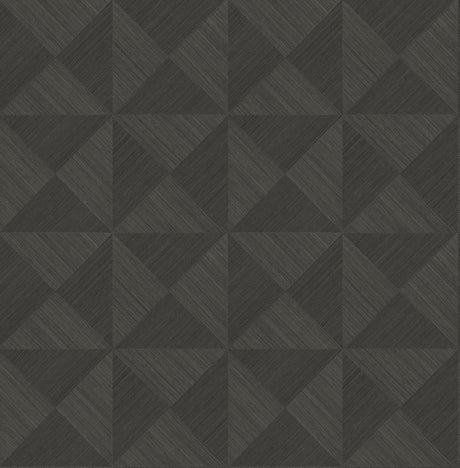 Seabrook Geo Inlay Charcoal Wallpaper